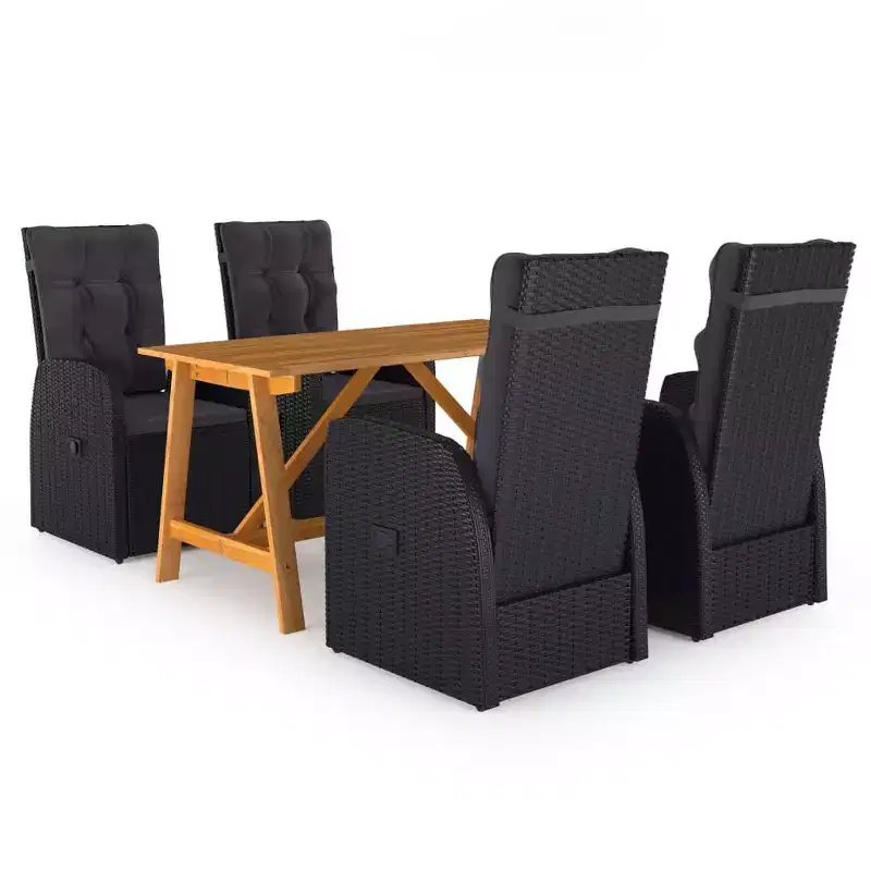 vidaXL Dining Set Black