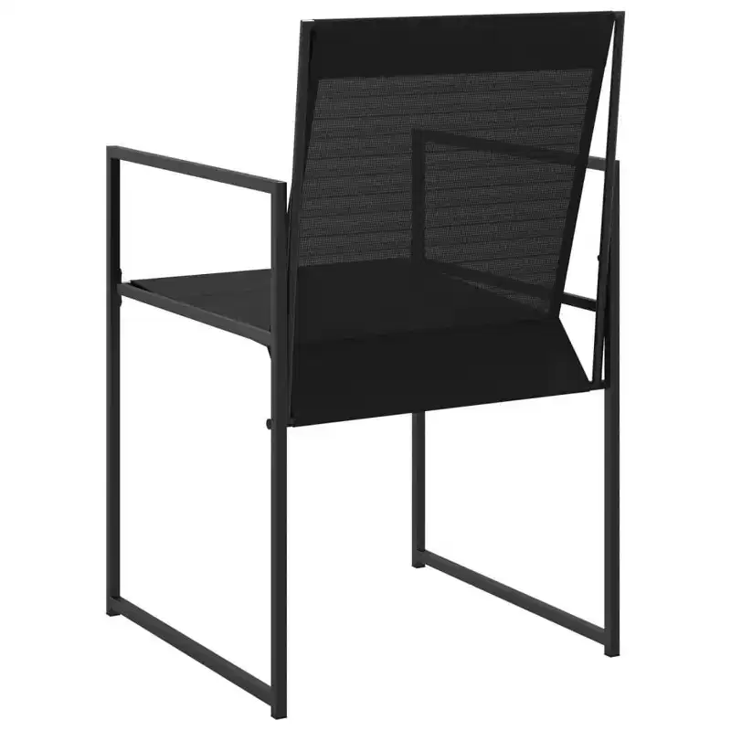 vidaXL Patio Chairs 4 pcs Black Steel and Textilene