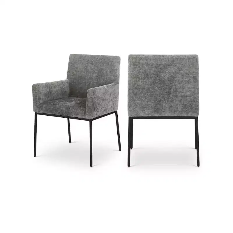 Meridian Furniture,Reeves Chenille Fabric Dining Chair, Set of 2