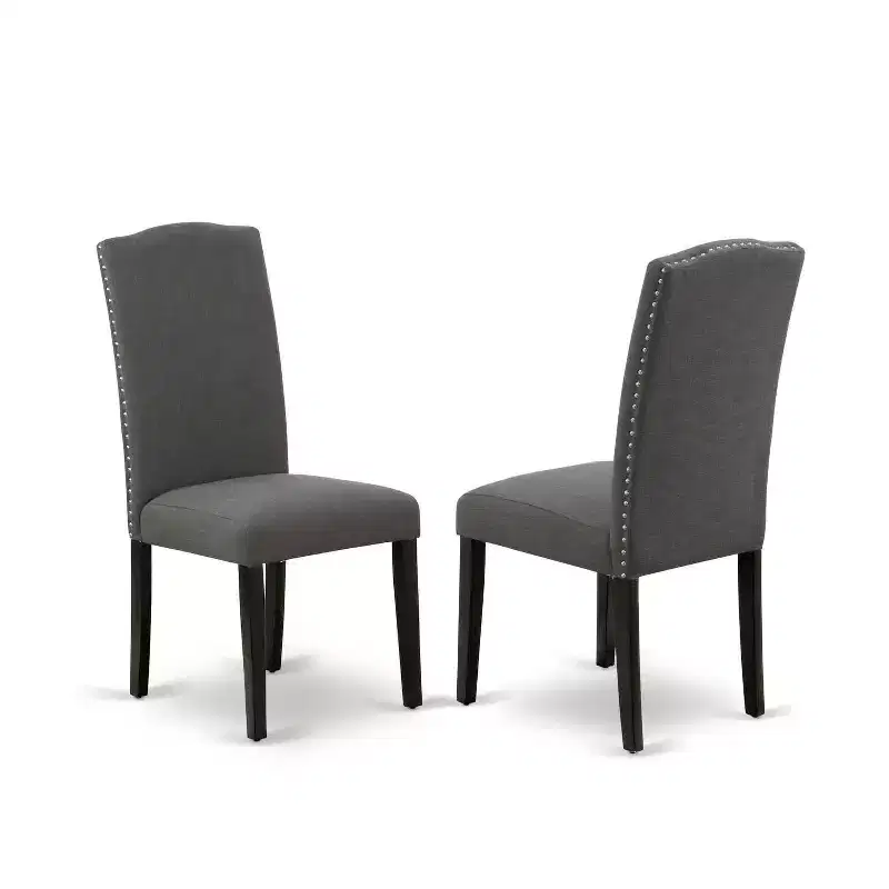 HomeStock Round Dropleaf Dining Set with 4 Parson Chairs Black