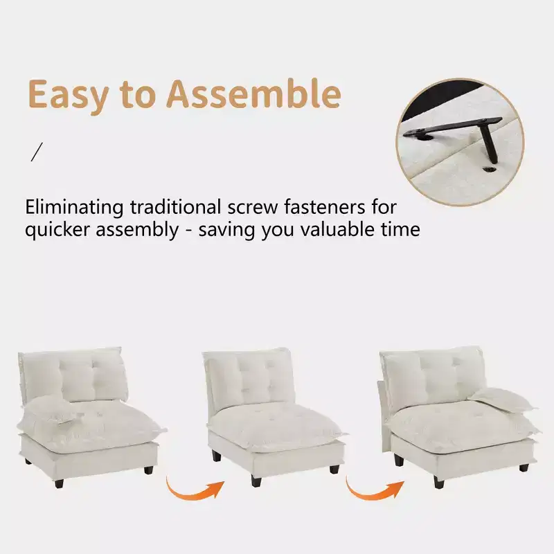 GDFStudio Havenridge Modular 107  U Chenille Sectional Sofa