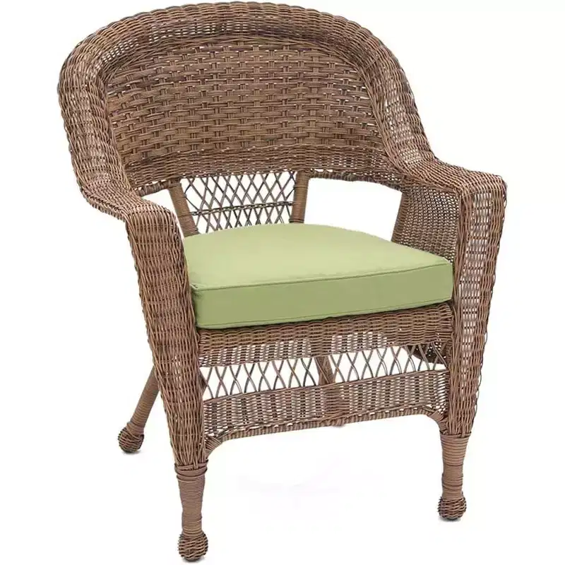 HomeStock Honey Coastal Craftsman Chair Set of 2 with Cushions