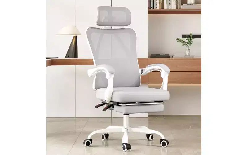 Ergonomic High-Back Mesh Office Chair with Footrest, Headrest & Adjustable Lumbar Support, 350 lbs
