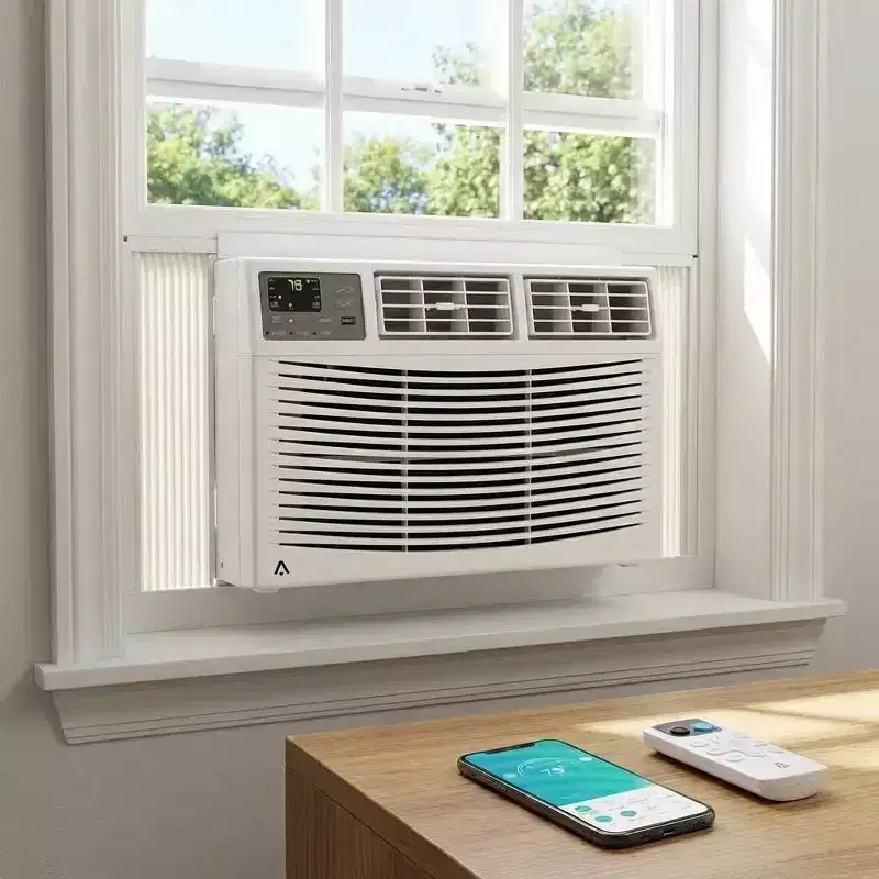 18,000 BTU Window AC - White Cool/Heat Unit (1 Pack) for Large Rooms | Energy Efficient with Easy Installation