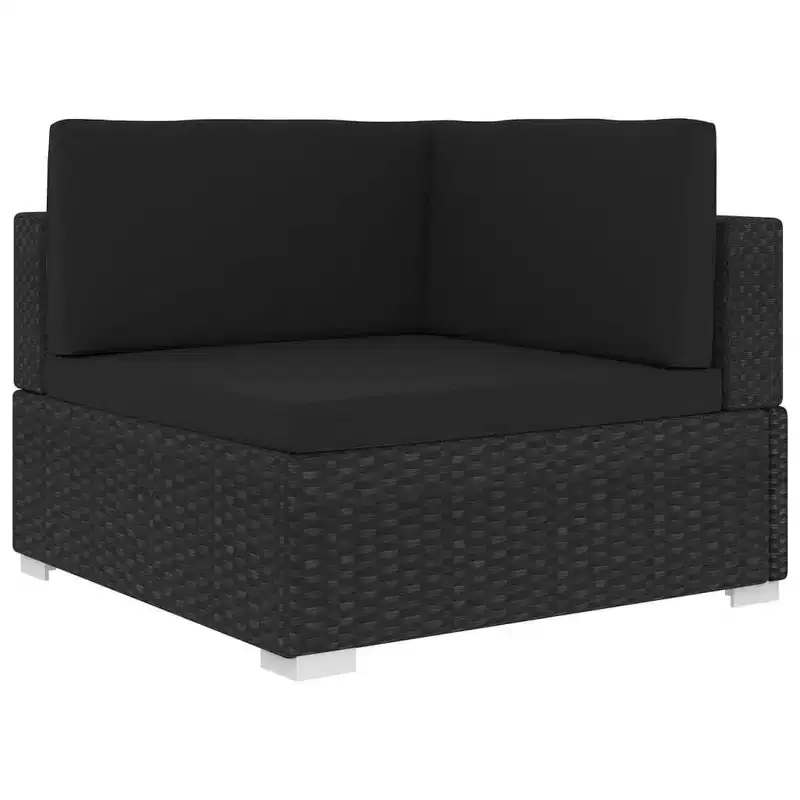 vidaXL Sectional Corner Chair with Cushions Poly Rattan