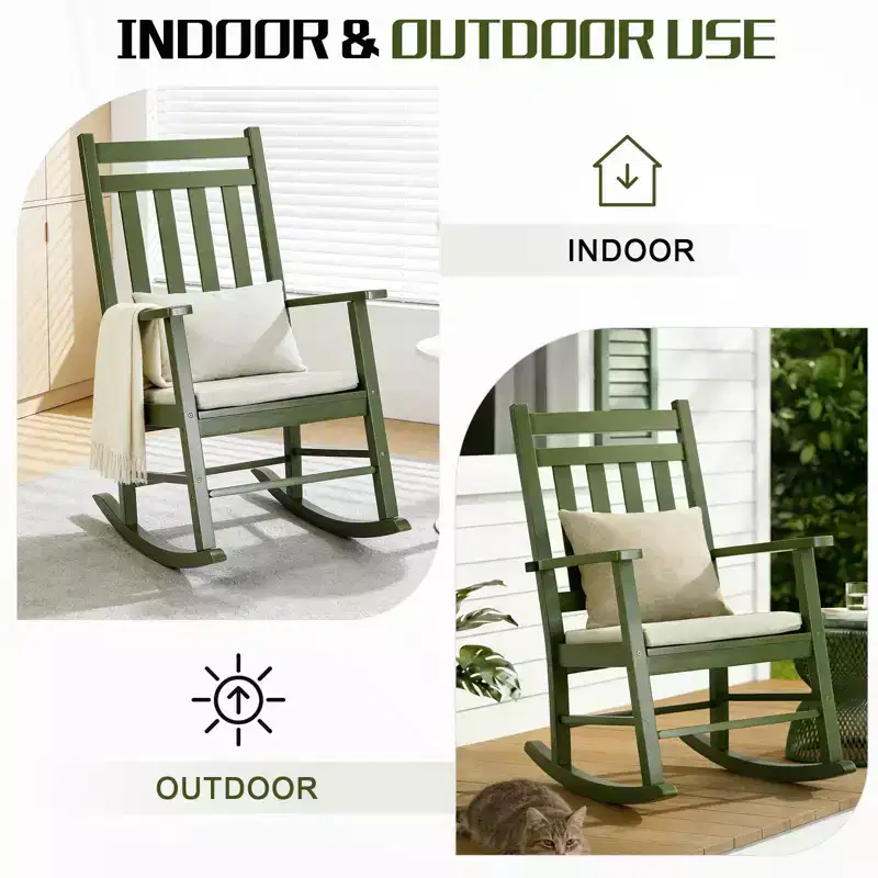 Karl Home | Solid Wood Patio Rocking Chair