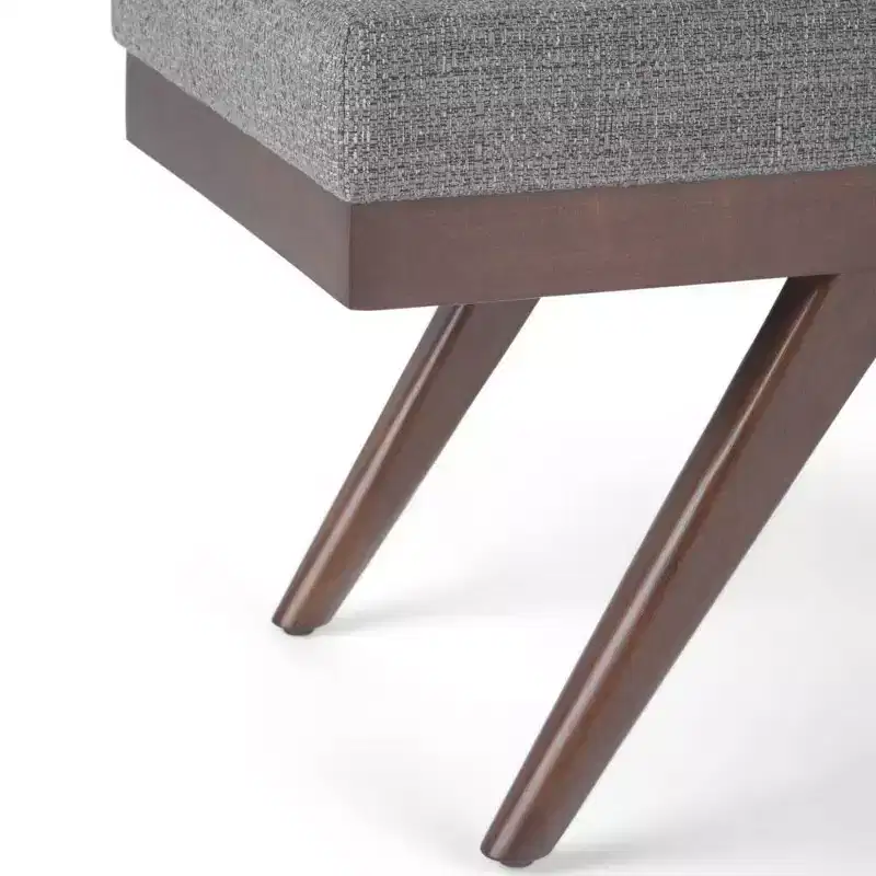 48 Nadine Mid Century Ottoman Bench Faux Air Leather - Wyndenhall