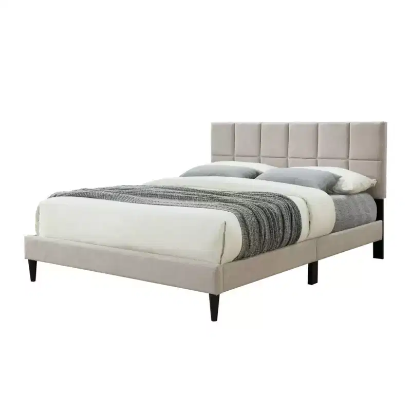 Nora Modern Queen Size Upholstered Bed with Headboard