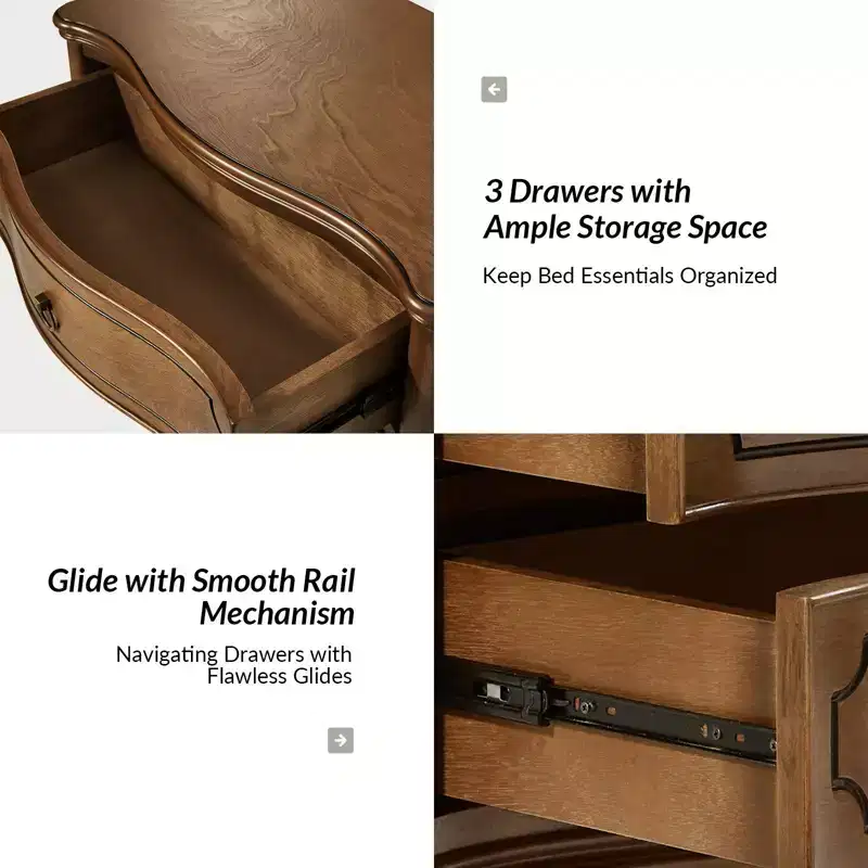 Linus 3-Drawer end table Set of 2| ART OF LIVING DESIGNS