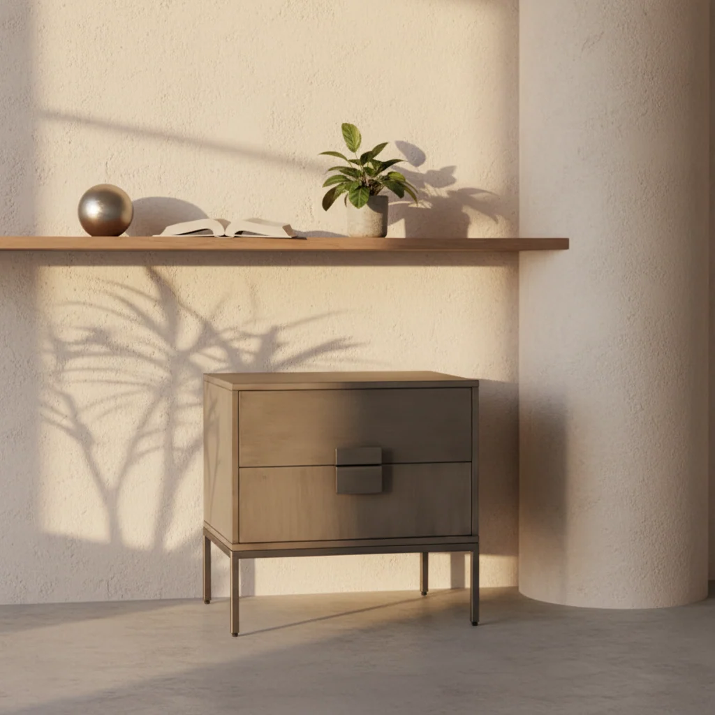 Transitional Acacia Nightstand - Bedroom