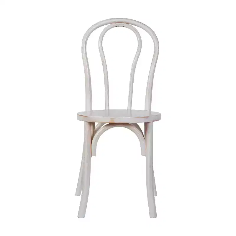Emma and Oliver Set of 2 Solid Wood Thonet Style Stack Dining Chairs