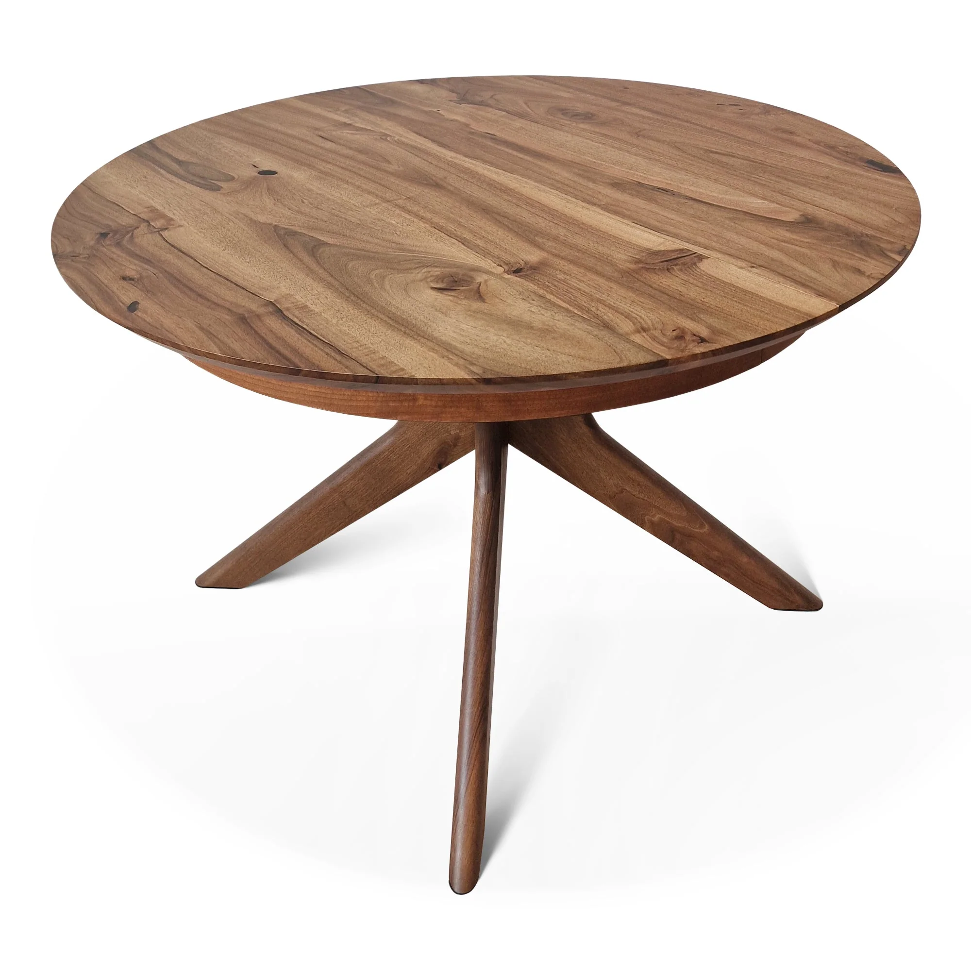Round Walnut Dining Table - Introducing our handcrafted round walnut dining table - a stunning addition to any home - Made from solid wood