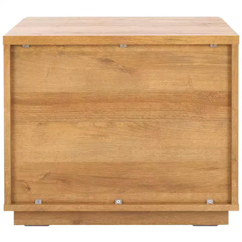 2-Drawer Nightstand with Reeded Wood Detail & Tapered Legs, Walnut Finish