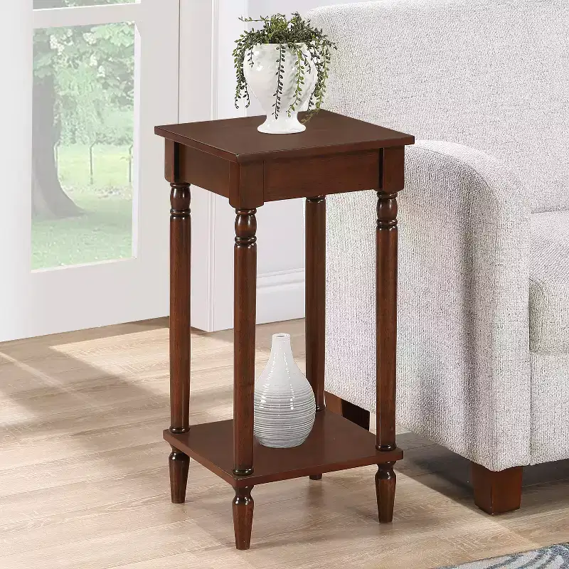 28 in.H Brown Color Rectangle Wood Table Top End Table 1 -piece