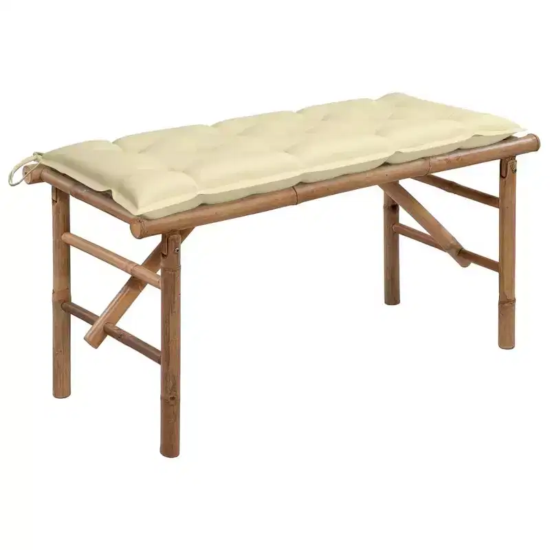 vidaXL Garden Bench Natural Bamboo Bamboo Medium Foldable Garden Bench