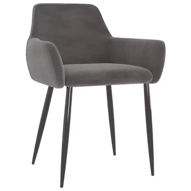 vidaXL Dining Chair Set of 2 Light gray Velvet (100% polyester), metal
