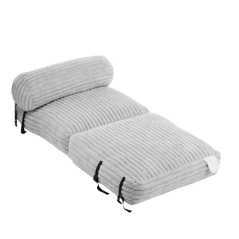 Christopher Knight Home Maegan Modern Foldable Faux Fur Bean Bag Convertible Lounge Bed with Pillow