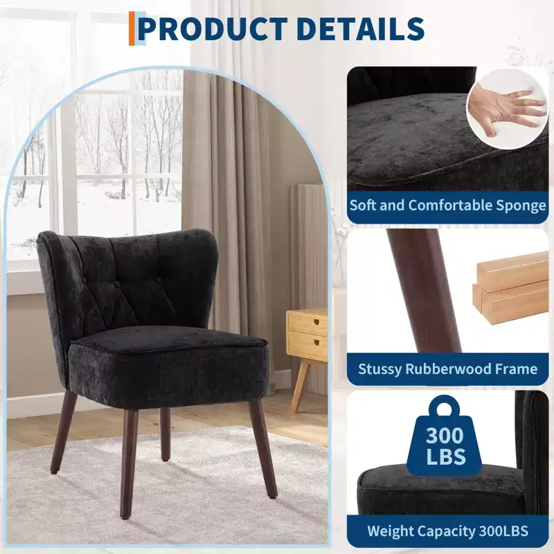 Accent Chair for Living Room, Wooden Fabric Living Room Chair, Side Chair,for Living Room, Bedroom, Reading room