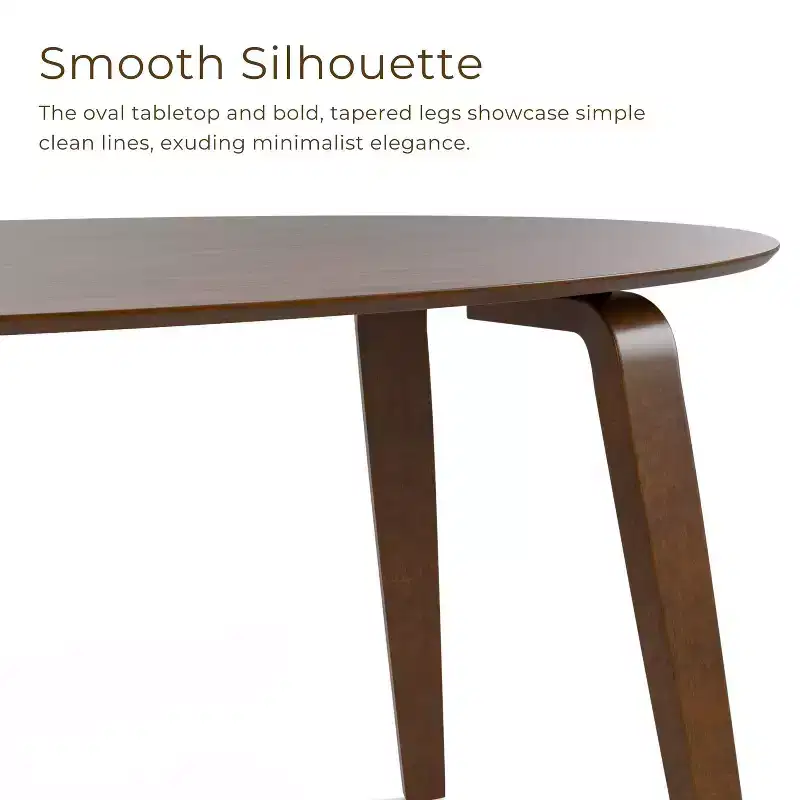HOMES: Inside + Out 71" Sandy Cove Mid-Century Modern Oval Dining Table Walnut