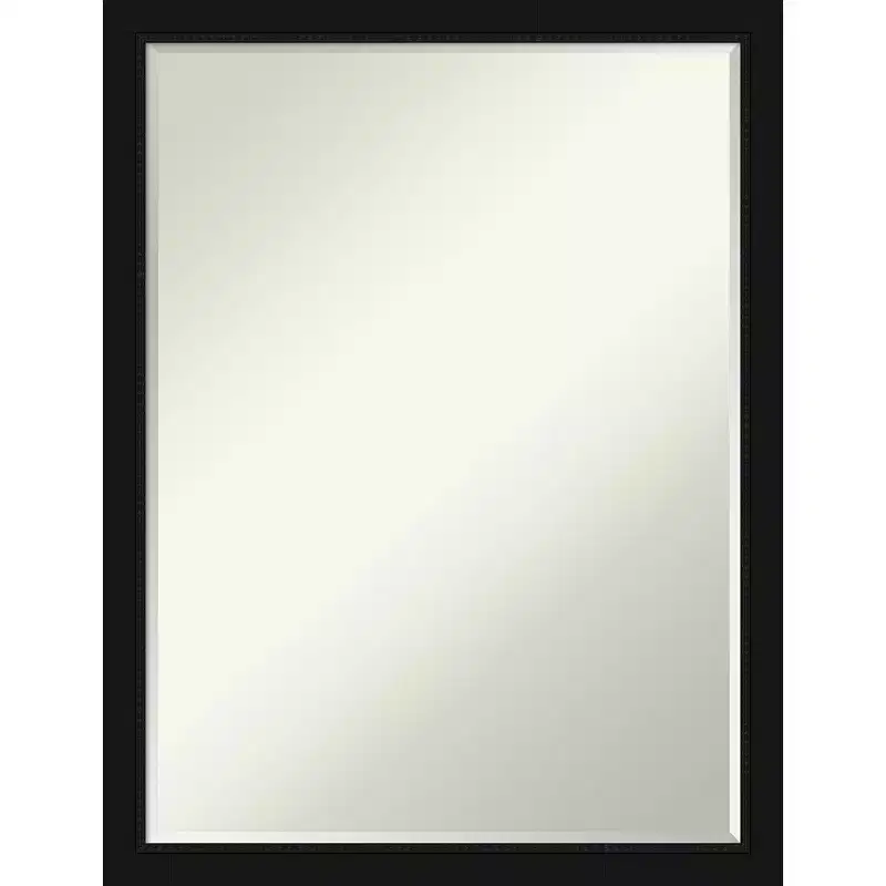 Petite Bevel Bathroom Wall Mirror with Black Narrow Frame
