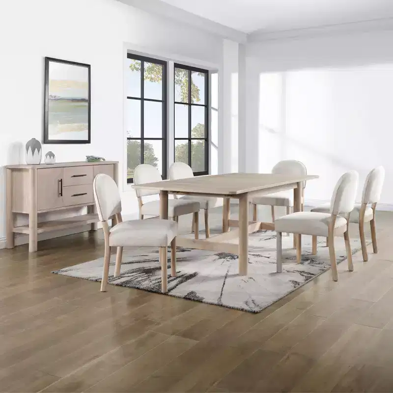 GDFStudio Felix Armless Upholstered Fabric and Hardwood Dining Chair (Set of 2)