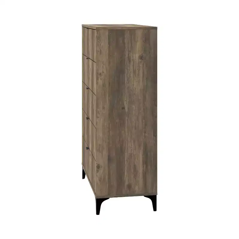 Galano Zaffy 5 Drawer Chest (Interlock) - Knotty Oak