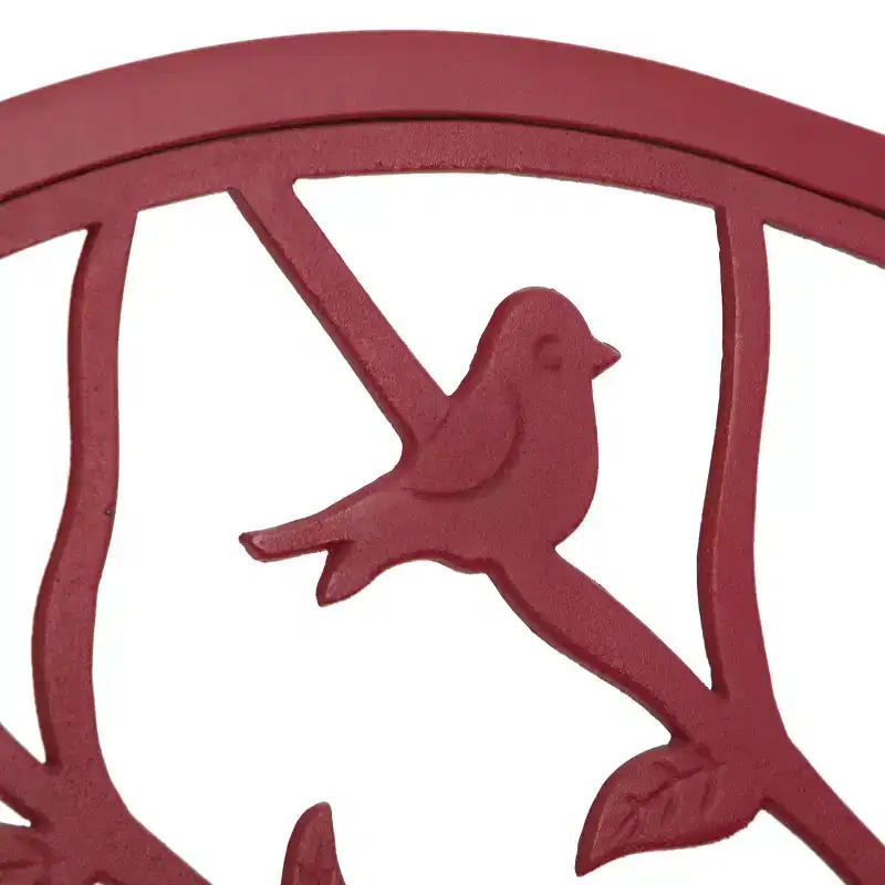 Metal Patio Bench with Steel Frame - Red - Captiva Designs: Weather-Resistant Garden Loveseat