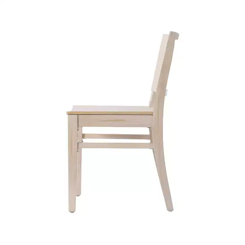 Commercial Grade Solid Beechwood Dining Chairs Set of 2 Curved Backrest 500 lbs