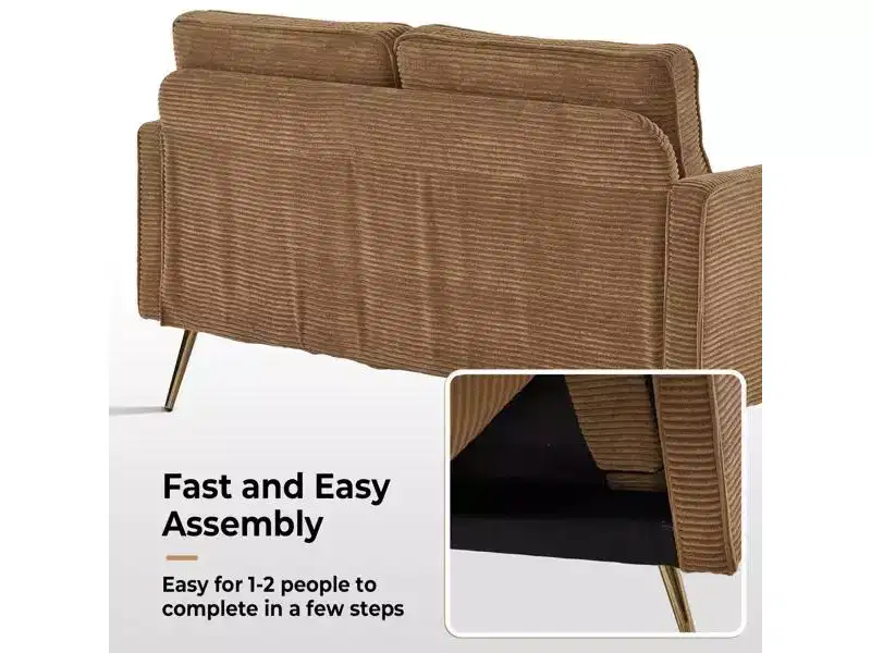 Karl Home |53.5 inch Square Arms Loveseat Sofa