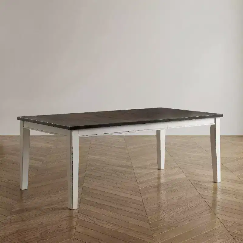 78" Redmond Butterfly Leaf Dining Table Weathered White/Dark Walnut - HOMES: Inside + Out