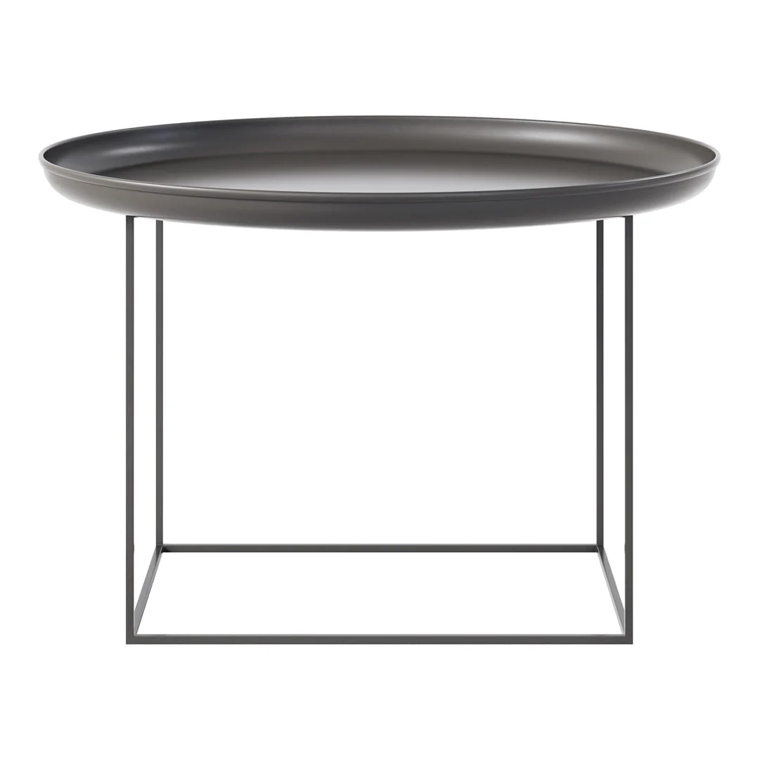 Industrial Spun Metal Coffee Table with Rotating 3-Height Adjustable Frame for Living Room