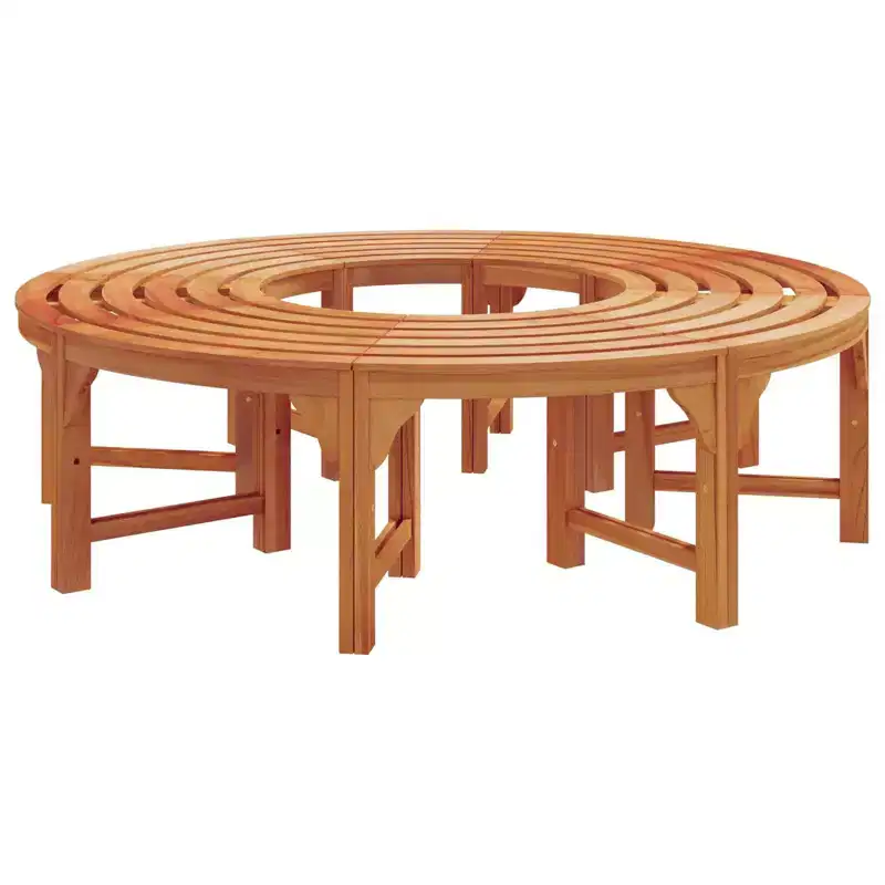 vidaXL Tree Bench 2 pcs Natural 160 x 80 x 45cm Solid Eucalyptus Wood