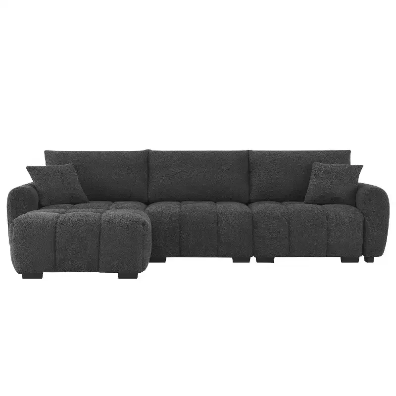 Merax L-Shaped Sectional Sofa with Free-Moving Ottoman