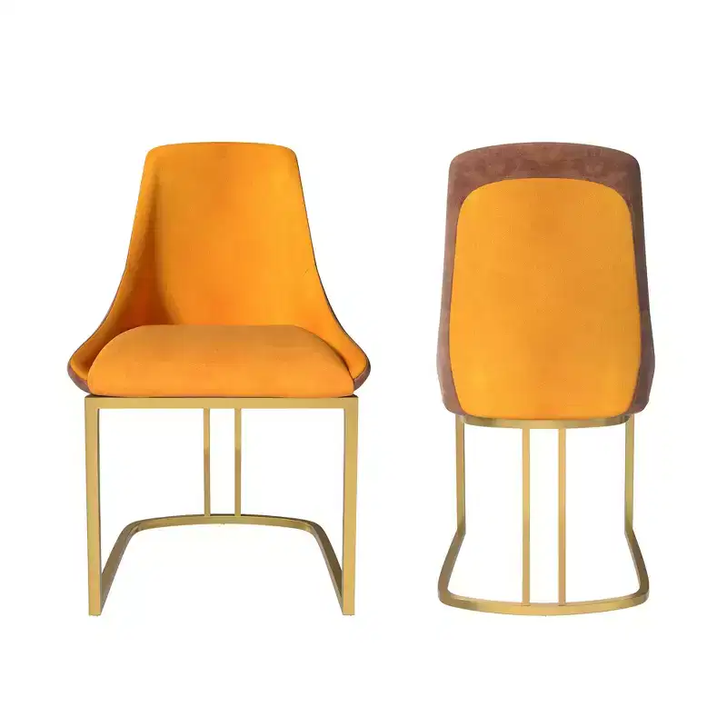 CLIHOME Set of 2 Modern High Back Dining Chair with Metal Legs