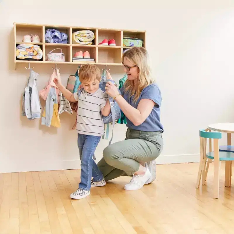 ECR4Kids Streamline 20 Cubby Tray Cabinet with 20 Scoop Front Bins, 4x5, Kids Furniture