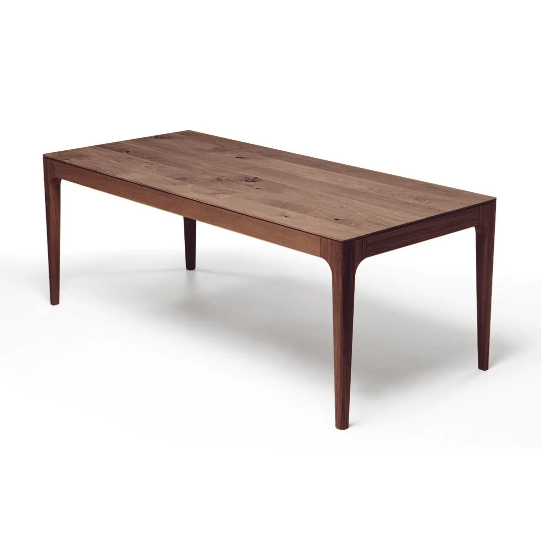 Oak Dining Table in Chocolate - Chocolate Oak Dining Table boasts a sleek - contemporary design - characterized by its smooth
