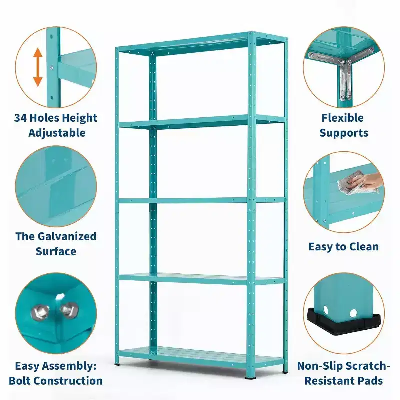 COZONY 5 Shelf Storage Unit, Heavy Duty Metal Adjustable Shelving for Garage Pantry Kitchen