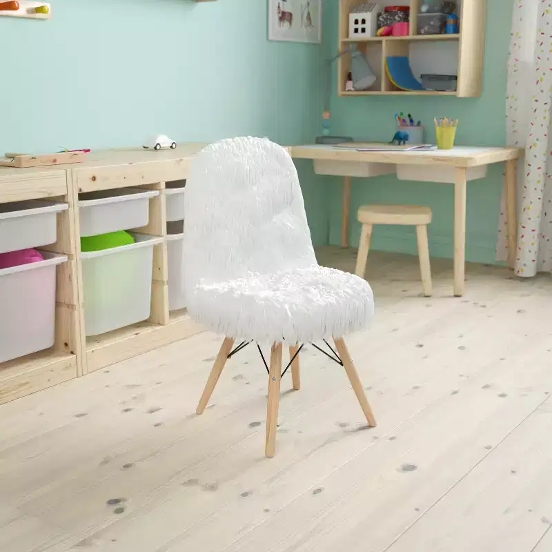 Kids Shaggy Dog Accent Chair - Desk Chair - Playroom Chair