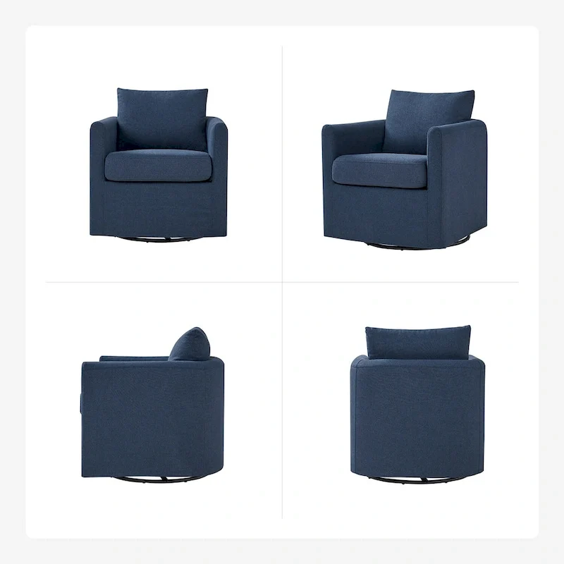 Erkenbald Modern 360-Degree Swivel Chair with Removable Slipcover by HULALA HOME