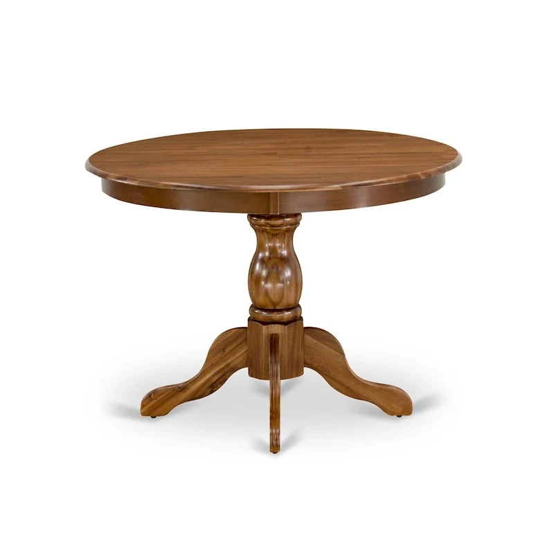 East West Furniture 5 Piece Dinette Set- a Round Dining Table and 4 Parson Dining Chairs, (Finish & Upholstered Option)
