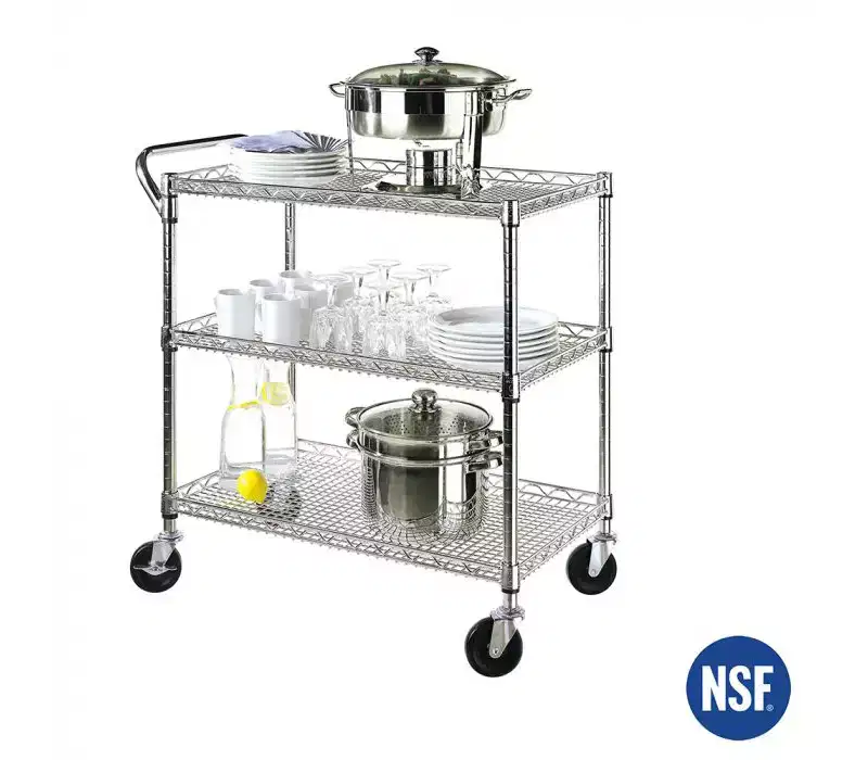 Seville Classics UltraDurable NSF Commercial Heavy Duty Rolling Utility Cart