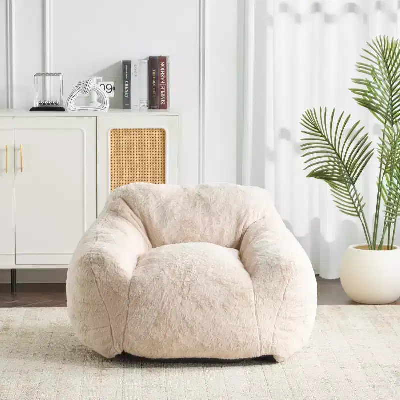 Indoor Armchair Style Bean Bag, Beige