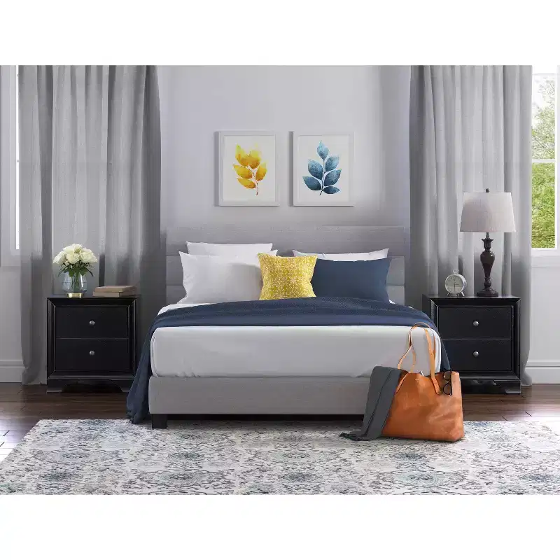 2 Drawer Nightstand with USB Charging Port
