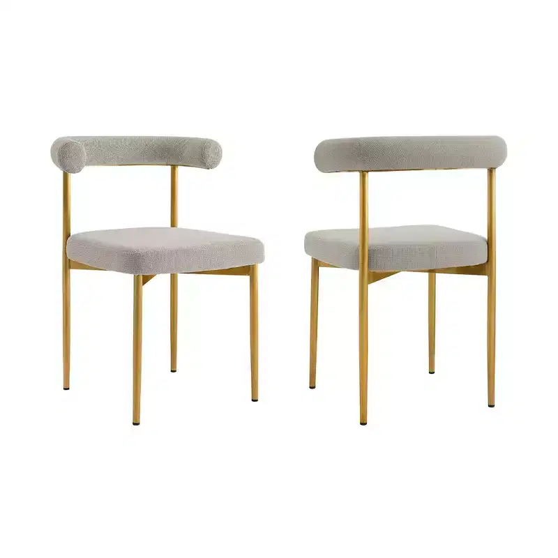 Upholstered Dining Chair with Stainless Steel Frame