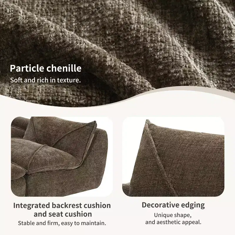 Whisen 116 Modular 4-Seat Sofa Bed, Spacious Foam Filled, Elderly/Baby Safe, No Assembly, Free Combination