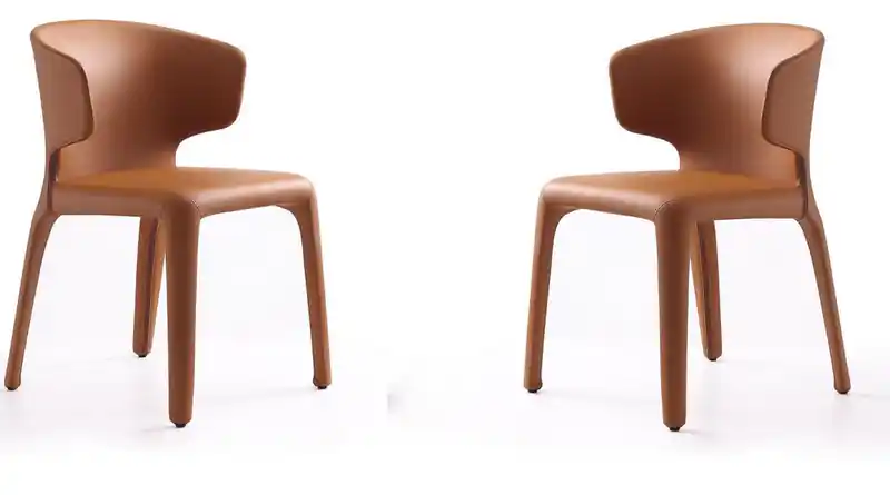 Faux Leather Dining Chairs - Saddle