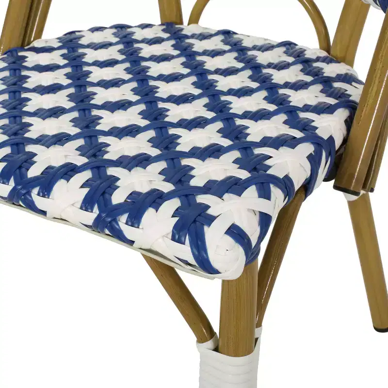 Christopher Knight Home Baron Bistro Chairs with Woven Rattan and Aluminum Frame (Set of 4)