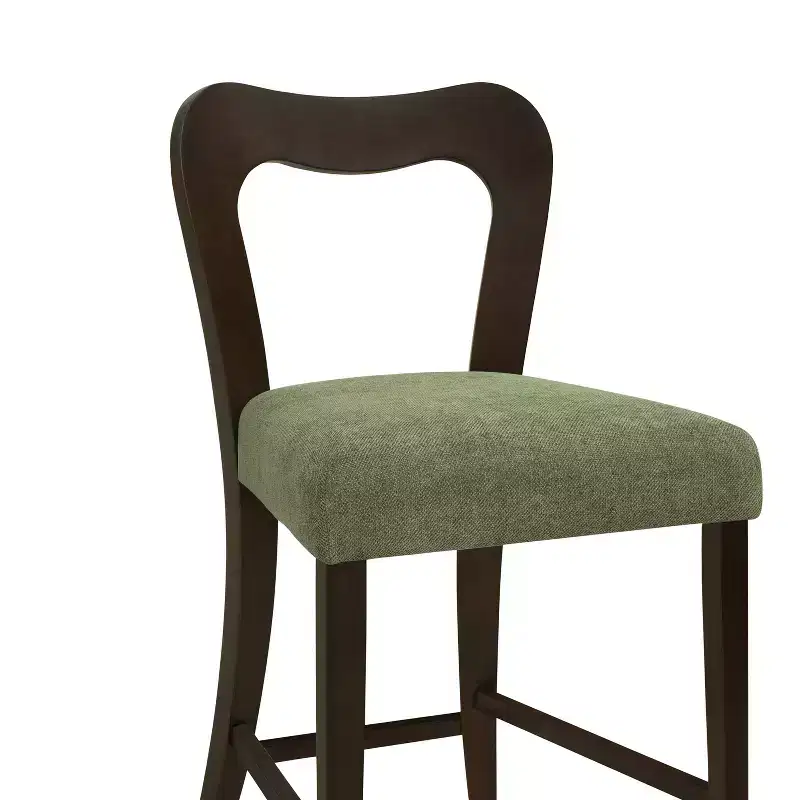 Christopher Knight Home Imamu Rubberwood Upholstered Counter Stools with Curved Open Back (Set of 2)
