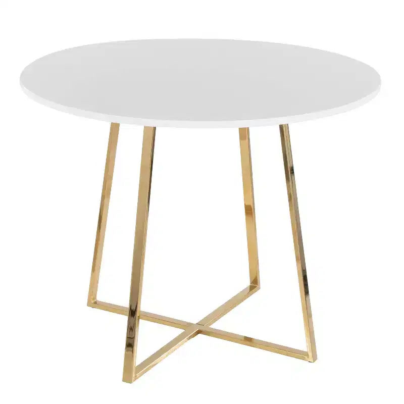 LumiSource Cosmo MDF Dining Table Gold/White