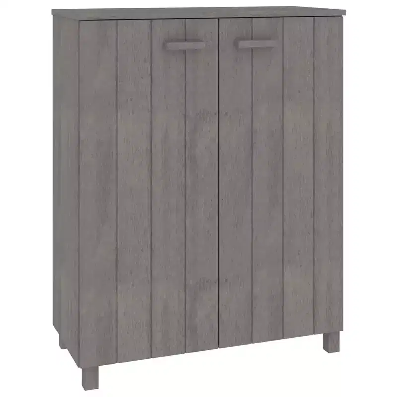 33.5x15.7x42.5 Pine Wood Shoe Cabinet-Light Gray